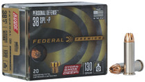 Federal Premium Ammunition - 38 Special +P - 130 Grain Hydra-Shok - 20 Rounds - Nickel Plated Brass Case Federal Premium Ammunition - 38 Special +P - 130 Grain Hydra-Shok - 20 Rounds - Nickel Plated Brass Case