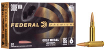 Federal Gold Medal Premium Ammunition - 308 Winchester - 185 Grain Open Tip Match - 20 Rounds - Brass Case
