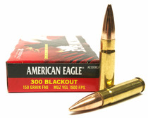Federal American Eagle Ammunition - 300 AAC Blackout - 150 Grain Full Metal Jacket - 20 Rounds -Brass Case Federal American Eagle Ammunition - 300 AAC Blackout - 150 Grain Full Metal Jacket - 20 Rounds -Brass Case