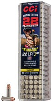 CCI Stangers Ammunition - 22 Long Rifle - 32 Grain Copper Plated Hollow Point - 100 Rounds - Nickel Plated Brass Case