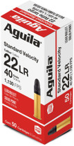 Aguila Standard Velocity Ammunition - 22 Long Rifle - 40 Grain Lead Round Solid Point - 50 Rounds - Brass Case Aguila Standard Velocity Ammunition - 22 Long Rifle - 40 Grain Lead Round Solid Point - 50 Rounds - Brass Case