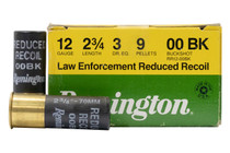 Remington Reduce Recoil Ammunition - 12 Gauge - 2 3/4" - 3 DR. EQ.  - 00 Buck - 9 Pellets - 25 Rounds Remington Reduce Recoil Ammunition - 12 Gauge - 2 3/4" - 3 DR. EQ.  - 00 Buck - 9 Pellets - 25 Rounds