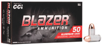 CCI Blazer Ammunition - 45 Auto - 230 Grain Full Metal Jacket - 50 Rounds - Aluminum Case CCI Blazer Ammunition - 45 Auto - 230 Grain Full Metal Jacket - 50 Rounds - Aluminum Case