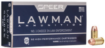 Speer Lawman Ammunition - 45 Auto - 185 Grain Total Metal Jacket - 50 Rounds - Brass Case Speer Lawman Ammunition - 45 Auto - 185 Grain Total Metal Jacket - 50 Rounds - Brass Case