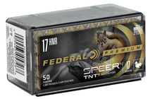 Federal Premium Ammunition - 17 HMR - 17 Grain Speer TNT Hollow Point - 50 Rounds - Brass Case Federal Premium Ammunition - 17 HMR - 17 Grain Speer TNT Hollow Point - 50 Rounds - Brass Case