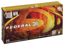 Federal Fusion Ammunition - 308 Winchester - 180 Grain Bonded Soft Point - 20 Rounds - Brass Case Federal Fusion Ammunition - 308 Winchester - 180 Grain Bonded Soft Point - 20 Rounds - Brass Case