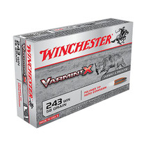 Winchester Varmint-X Ammunition - 243 Winchester - 58 Grain Polymer Tip - 20 Rounds - Brass Case Winchester Varmint-X Ammunition - 243 Winchester - 58 Grain Polymer Tip - 20 Rounds - Brass Case