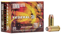 Federal Fusion Ammunition - 10 MM Auto - 200 Grain Bonded Soft Point - 20 Rounds - Brass Case
