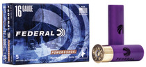 Federal Power-Shok Ammunition - 16 Gauge - 2 3/4" - 4/5 Oz. Rifled Hollow Point Slug - 5 Rounds Federal Power-Shok Ammunition - 16 Gauge - 2 3/4" - 4/5 Oz. Rifled Hollow Point Slug - 5 Rounds