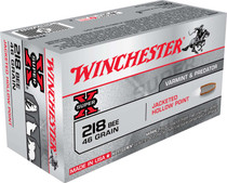 Winchester Super-X Ammunition - 218 Bee - 46 Grain Jacketed Hollow Point - 50 Rounds - Brass Case Winchester Super-X Ammunition - 218 Bee - 46 Grain Jacketed Hollow Point - 50 Rounds - Brass Case