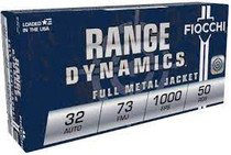 Fiocchi Ammunition - 32 Auto - 73 Grain Full Metal Jacket - 50 Rounds - Brass Case Fiocchi Ammunition - 32 Auto - 73 Grain Full Metal Jacket - 50 Rounds - Brass Case