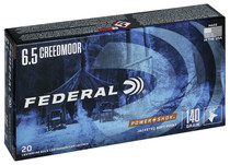 Federal Power-Shok Ammunition - 6.5 Creedmoor - 140 Grain Jacketed Soft Point - 20 Rounds - Brass Case Federal Power-Shok Ammunition - 6.5 Creedmoor - 140 Grain Jacketed Soft Point - 20 Rounds - Brass Case