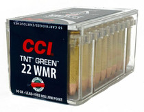 CCI TNT Green Ammunition - 22 Winchester Magnum - 30 Grain Lead Free Hollow Point - 50 Rounds - Brass Case CCI TNT Green Ammunition - 22 Winchester Magnum - 30 Grain Lead Free Hollow Point - 50 Rounds - Brass Case