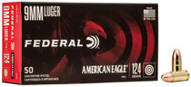Federal AE Ammunition - 9MM - 124 Grain Full Metal Jacket - 50 Rounds - Brass Case Federal AE Ammunition - 9MM - 124 Grain Full Metal Jacket - 50 Rounds - Brass Case