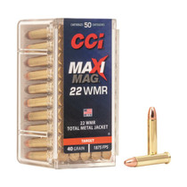 CCI Ammunition - 22 Winchester Magnum - 40 Grain Total Metal Jacket - 50 Rounds - Brass Case CCI Ammunition - 22 Winchester Magnum - 40 Grain Total Metal Jacket - 50 Rounds - Brass Case