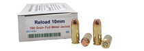 Miwall Reload Ammunition - 10 MM Auto - 180 Grain Full Metal Jacket - 50 Rounds - Brass Case