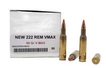 Miwall New Ammunition - 222 Remington - 55 Grain V-Max - 50 Rounds - Brass Case