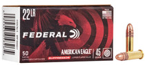 Federal AE Suppressor Ammunition - 22 Long Rifle - 45 Grain Copper Plated Solid - 50 Rounds - Brass Case Federal AE Suppressor Ammunition - 22 Long Rifle - 45 Grain Copper Plated Solid - 50 Rounds - Brass Case