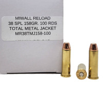 Miwall Reloaded Ammunition - 38 Special - 158 Grain Total Metal Jacket - 100 Rounds