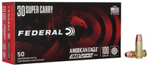Federal AE Ammunition - 30 Super Carry - 100 Grain Full Metal Jacket - 50 Rounds - Brass Case Federal AE Ammunition - 30 Super Carry - 100 Grain Full Metal Jacket - 50 Rounds - Brass Case