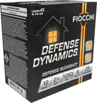 Fiocchi Defense Dynamics Ammunition - 12 Gauge -2 3/4" - 00 Buck - 9 Pellet - 25 Rounds Fiocchi Defense Dynamics Ammunition - 12 Gauge -2 3/4" - 00 Buck - 9 Pellet - 25 Rounds