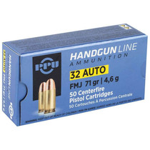 Prvi Partizan Ammunition - 32 Auto - 71 Grain Full Metal Jacket - 50 Rounds - Brass Case
