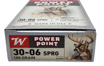 Winchester Super-X Ammunition - 30-06 Springfield - 180 Grain Power Point - 20 Rounds - Brass Case Winchester Super-X Ammunition - 30-06 Springfield - 180 Grain Power Point - 20 Rounds - Brass Case