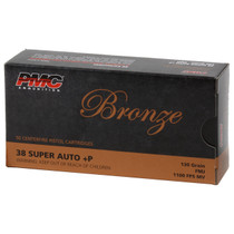 PMC Bronze Ammunition - 38 Super Auto - 130 Grain Full Metal Jacket +P - 50 Rounds