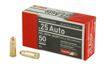 Aguila Ammunition - 25 Auto - 50 Grain Full Metal Jacket - 50 Rounds - Brass Case Aguila Ammunition - 25 Auto - 50 Grain Full Metal Jacket - 50 Rounds - Brass Case