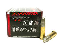 Winchester Varmint-LF Ammunition - 22 Long Rifle - 26 Grain Tin Hollow Point - 50 Rounds Winchester Varmint-LF Ammunition - 22 Long Rifle - 26 Grain Tin Hollow Point - 50 Rounds
