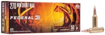 Federal Fusion Ammunition - 270 Winchester Short Mag - 150 Grain Soft Point - 20 Rounds Federal Fusion Ammunition - 270 Winchester Short Mag - 150 Grain Soft Point - 20 Rounds