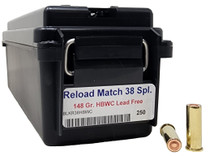 Miwall Reload Ammunition - 38 Special - 148 Grain Hollow Base Wad Cutter - 250 Rounds W/ Free Ammo Can Miwall Reload Ammunition - 38 Special - 148 Grain Hollow Base Wad Cutter - 250 Rounds W/ Free Ammo Can