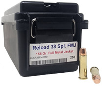 Miwall Reload Ammunition - 38 Special - 158 Grain Full Metal Jacket - 250 Rounds W/ Free Ammo Can
