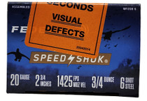 Federal Speed Shok Ammunition - 20 Gauge - 2 3/4" - 3/4 Oz. - 6 Steel Shot - 25 Rounds - FACTORY SECONDS Federal Speed Shok Ammunition - 20 Gauge - 2 3/4" - 3/4 Oz. - 6 Steel Shot - 25 Rounds - FACTORY SECONDS