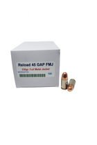 Miwall Reload Ammunition - 45 GAP - 230 Grain Full Metal Jacket - 100 Rounds - Brass Case