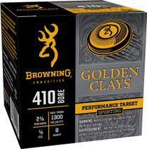 Browning Golden Clays Ammunition - 410 Bore - 2 1/2" - 1/2 Oz. - 8 Shot - 250 Rounds