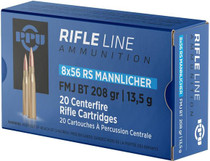 Prvi Partizan Ammunition - 8x56 RS Mannlicher - 208 Grain Full Metal Jacket BT - 20 Rounds Prvi Partizan Ammunition - 8x56 RS Mannlicher - 208 Grain Full Metal Jacket BT - 20 Rounds