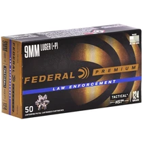 Federal | 9 MM Luger 124gr JHP | 50 Rounds