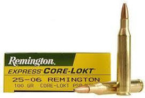 Remington Express Core-Lokt - 25-06 Remington - 100 Grain Core-Lokt Pointed Soft Point - 20 Rounds - Brass Case Remington Express Core-Lokt - 25-06 Remington - 100 Grain Core-Lokt Pointed Soft Point - 20 Rounds - Brass Case