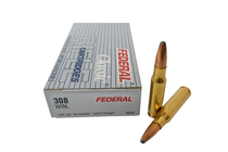 Federal PowerShok Ammunition - 308 Winchester - 150 Grain Soft Point - 20 Rounds - Brass Case Federal PowerShok Ammunition - 308 Winchester - 150 Grain Soft Point - 20 Rounds - Brass Case