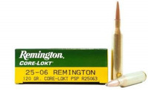 Remington  Express Core-Lokt - 25-06 Remington - 120  Grain  Pointed Soft Point - 20 Rounds - Brass Case