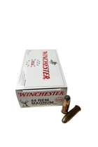 Winchester Ammunition - 44 Rem Mag - 240  Grain Jacketed Soft Point - 50 Rounds - Brass Case Winchester Ammunition - 44 Rem Mag - 240  Grain Jacketed Soft Point - 50 Rounds - Brass Case