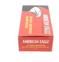 Federal AE Ammunition - 44 Remington Magnum - 240 Grain Jacketed Hollow Point - 50 Rounds - Brass Case