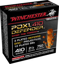 Winchester PDX1 Defender - 410 Bore - 2-1/2" - 3 Disks over 1/4 oz BB Shot - 100 Round Case