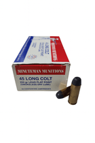Minuteman Ammunition - 45 Long Colt - 250 Grain Lead Flat Point - 50 Rounds - Brass Case