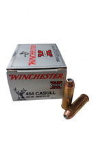 Winchester Super-X Ammunition - 454 Casull - 250 Grain Jacketed Hollow Point - 20 Rounds Winchester Super-X Ammunition - 454 Casull - 250 Grain Jacketed Hollow Point - 20 Rounds