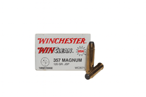 Winchester WinClean  Ammunition - 357 Magnum - 125 Grain Jacketed Soft Point - 50 Rounds - Brass Case