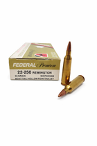 Federal Premium Ammunition - 22-250 Remington - 55 Grain Boat Tail Hollow Point - 20 Rounds