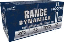 Fiocchi | 223 Rem 55 Grain FMJ Boat Tail | 1000 Rounds