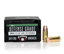 Blackwater Defense Grade Ammunition - 9 MM Luger - 115 Grain Jacketed Hollow Point - 20 Rounds